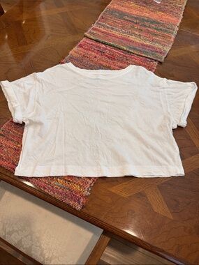 Ocean Drive White Cropped Short Sleeve Tee